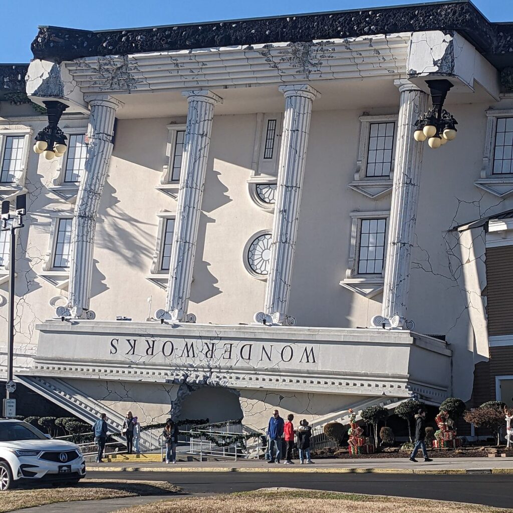 The upside-down WonderWorks building on Music Road in Pigeon Forge